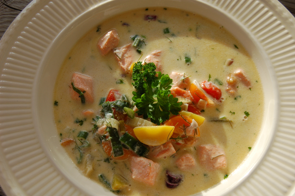 Kremet fiskesuppe.