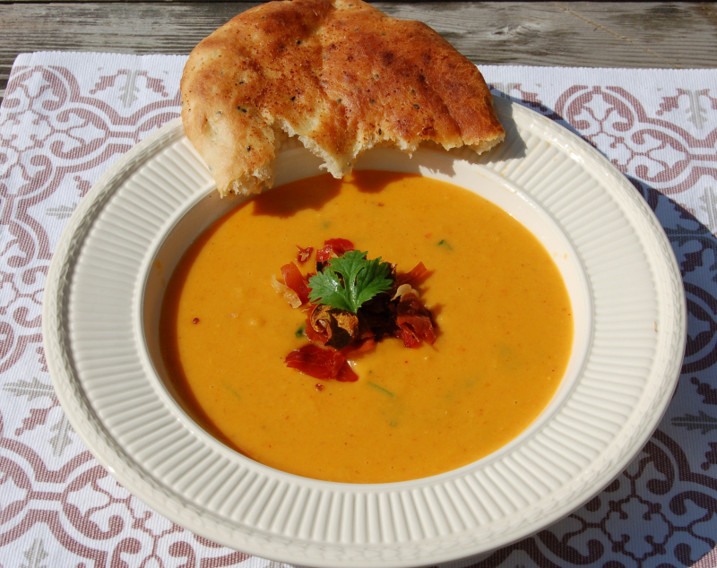 Søtpotetsuppe med smak av Thailand