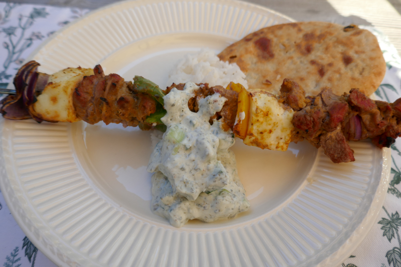 Grillspyd med lam og paneer