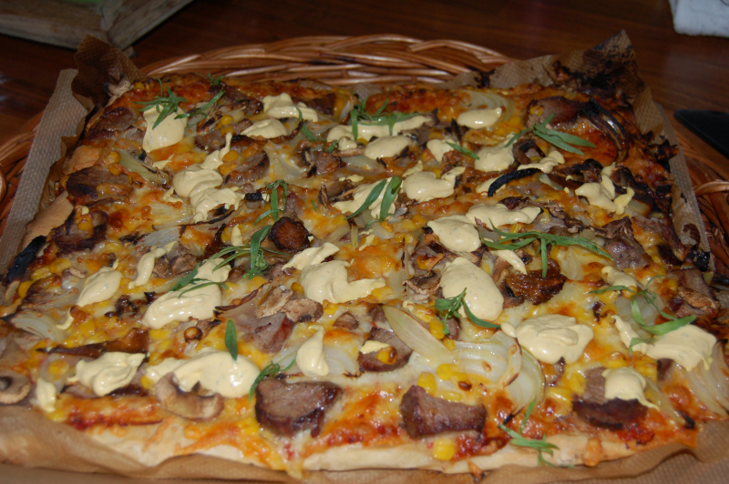 Pizza med biff og bearnaise 2