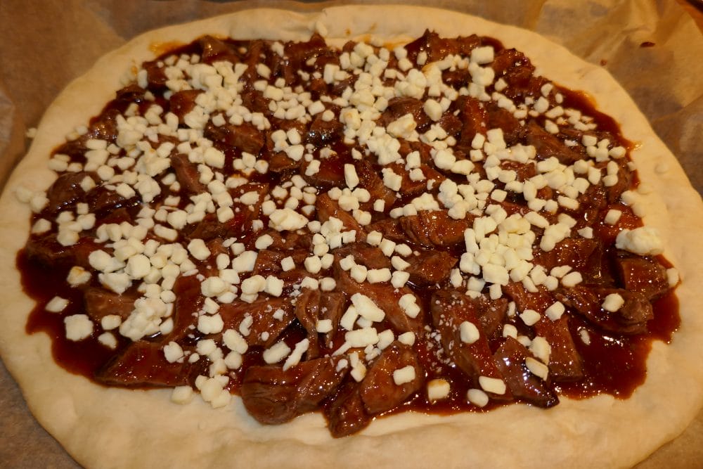 Koreansk BBQ-pizza Koreansk BBQ-pizza