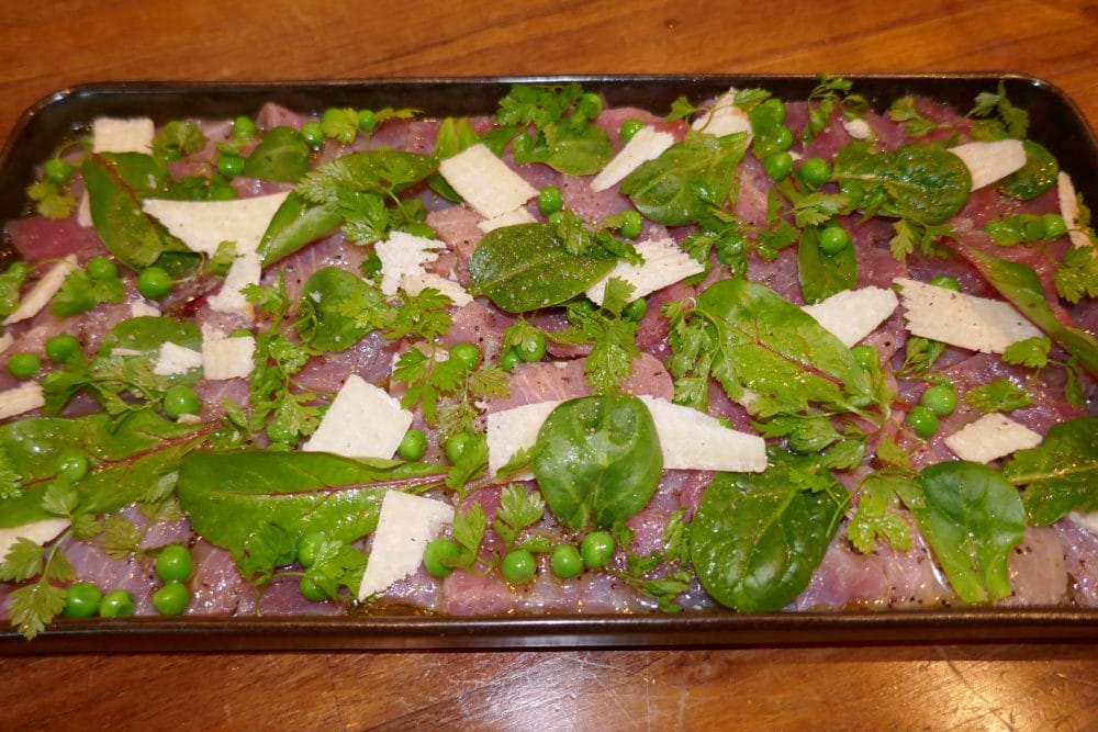 Carpaccio av tunfisk