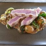 Tunfisk med pepper- og soppsaus
