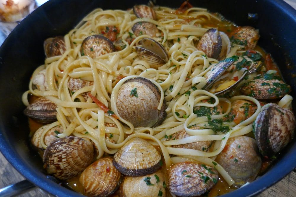Pasta med mandelskjell