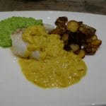 Bakt torsk med eple- og karrisaus