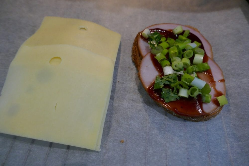 Cheese sandwich with hamburger back and BBQ sauce Cheese sandwich with hamburger back and BBQ sauce