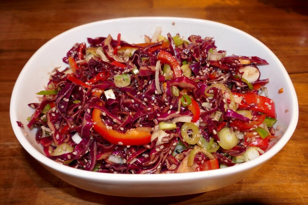 Rødkålsalat fra Korea