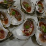 Østers med bringebærvinaigrette
