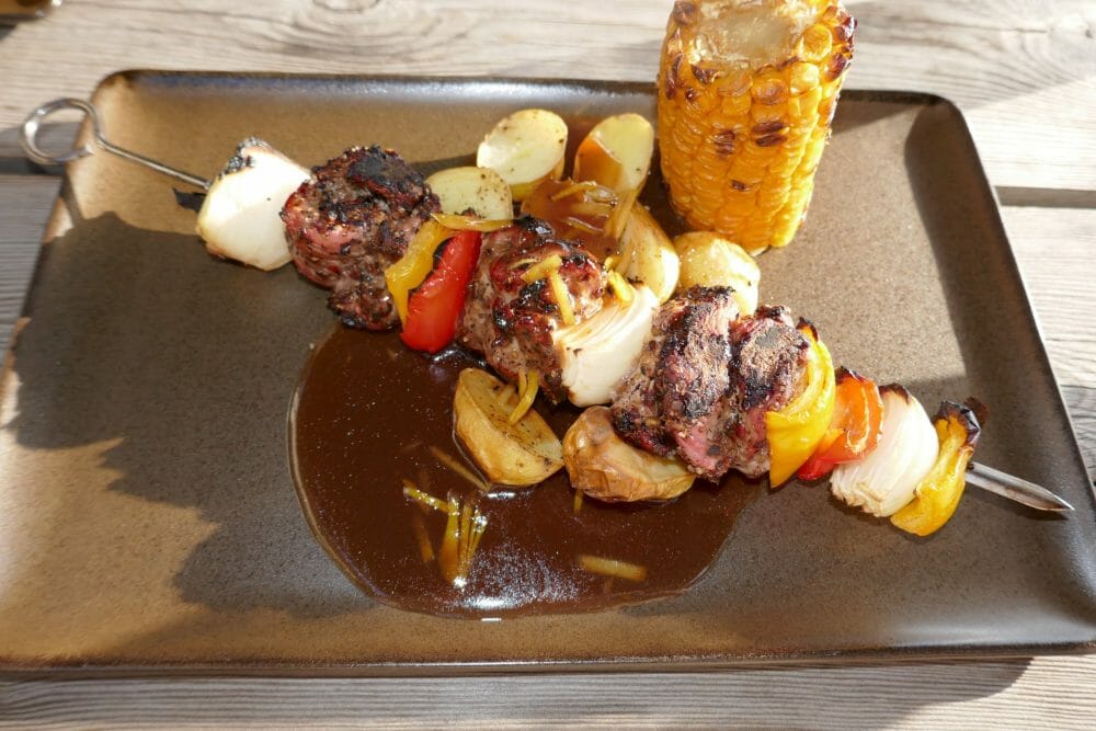 Grillspyd med appelsinsaus