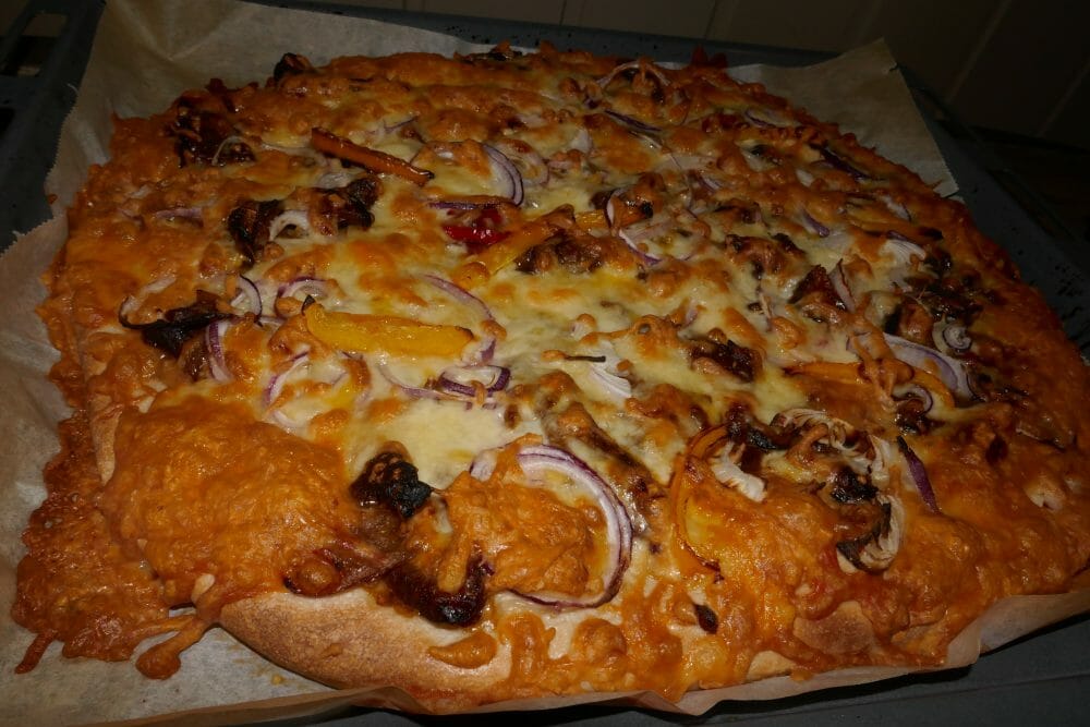 Asiatisk biffpizza