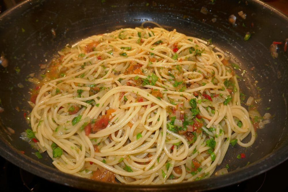 Pasta med fersk tunfisk Pasta med fersk tunfisk
