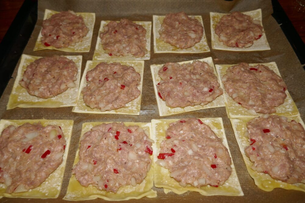 Smashed wonton før steking