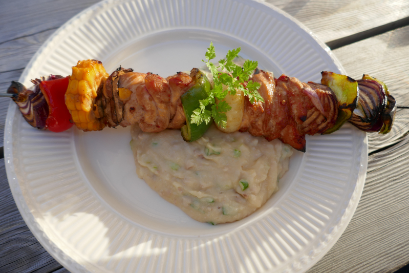 Grillspyd med potetmos
